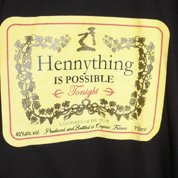 Hennessey Cognac Shirt Mens Black Hennything Is Possible Tee - Picture 2 of 5
